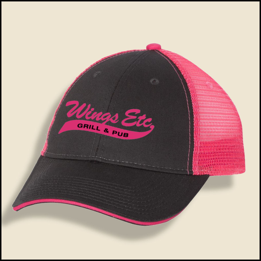 Dozen - Charcoal/Pink Wings Etc. Sandwich Hats